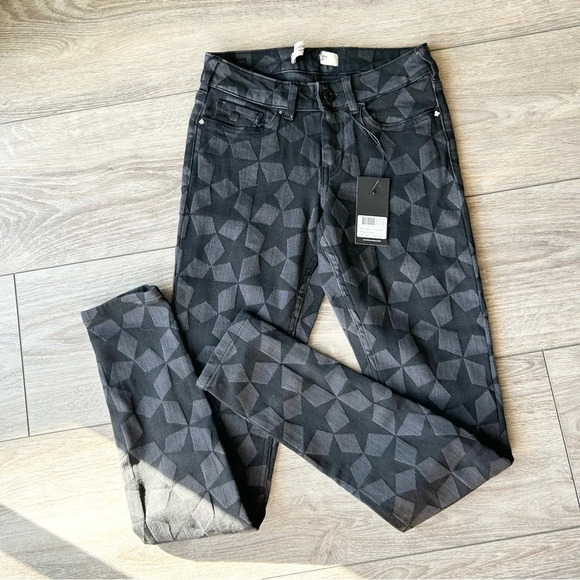 NWT SCOTCH &  SODA La Bohemienne Mid Rise Skinny Star Pattern Jeans - Picture 1 of 16